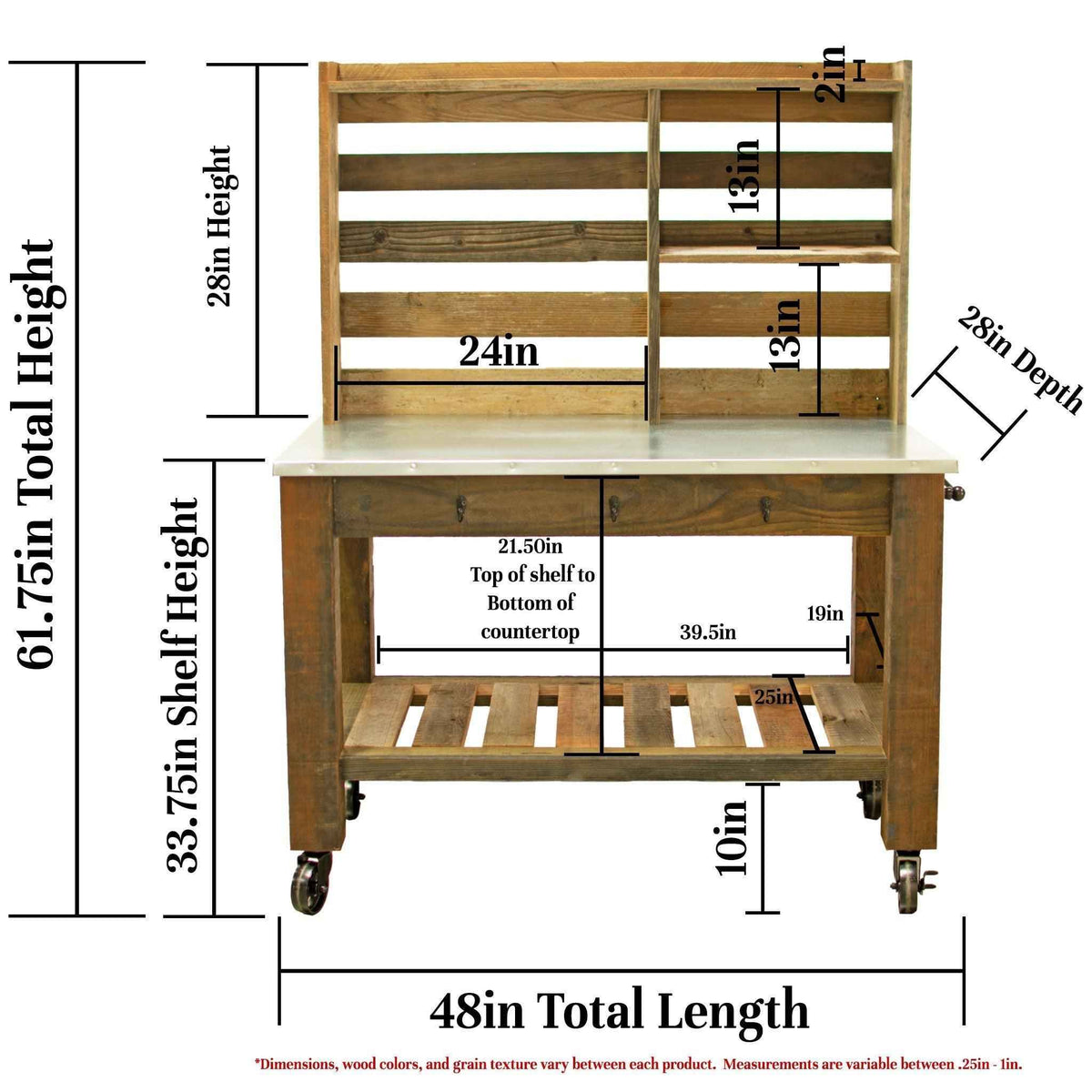 Table de rempotage en séquoia