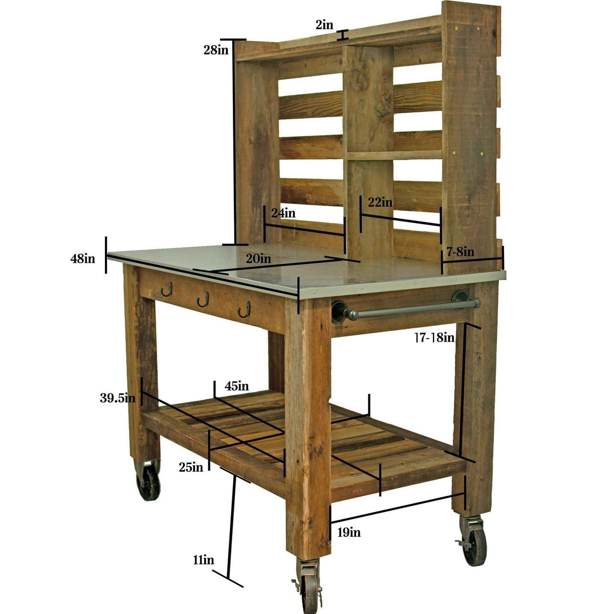 Table de rempotage en séquoia