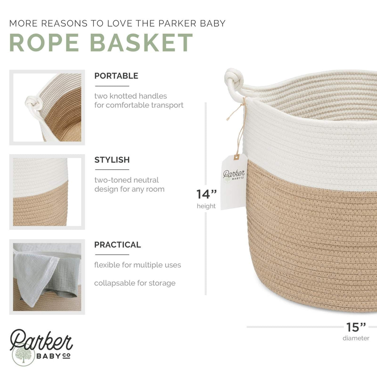 Panier de rangement en corde