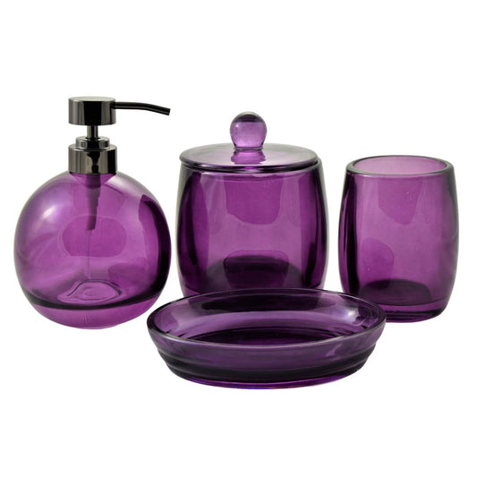 Ruby Glass 4-Piece Bathroom Set