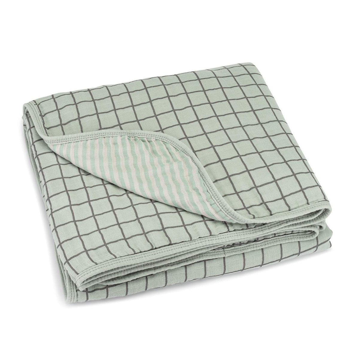 Couette à carreaux vert sauge