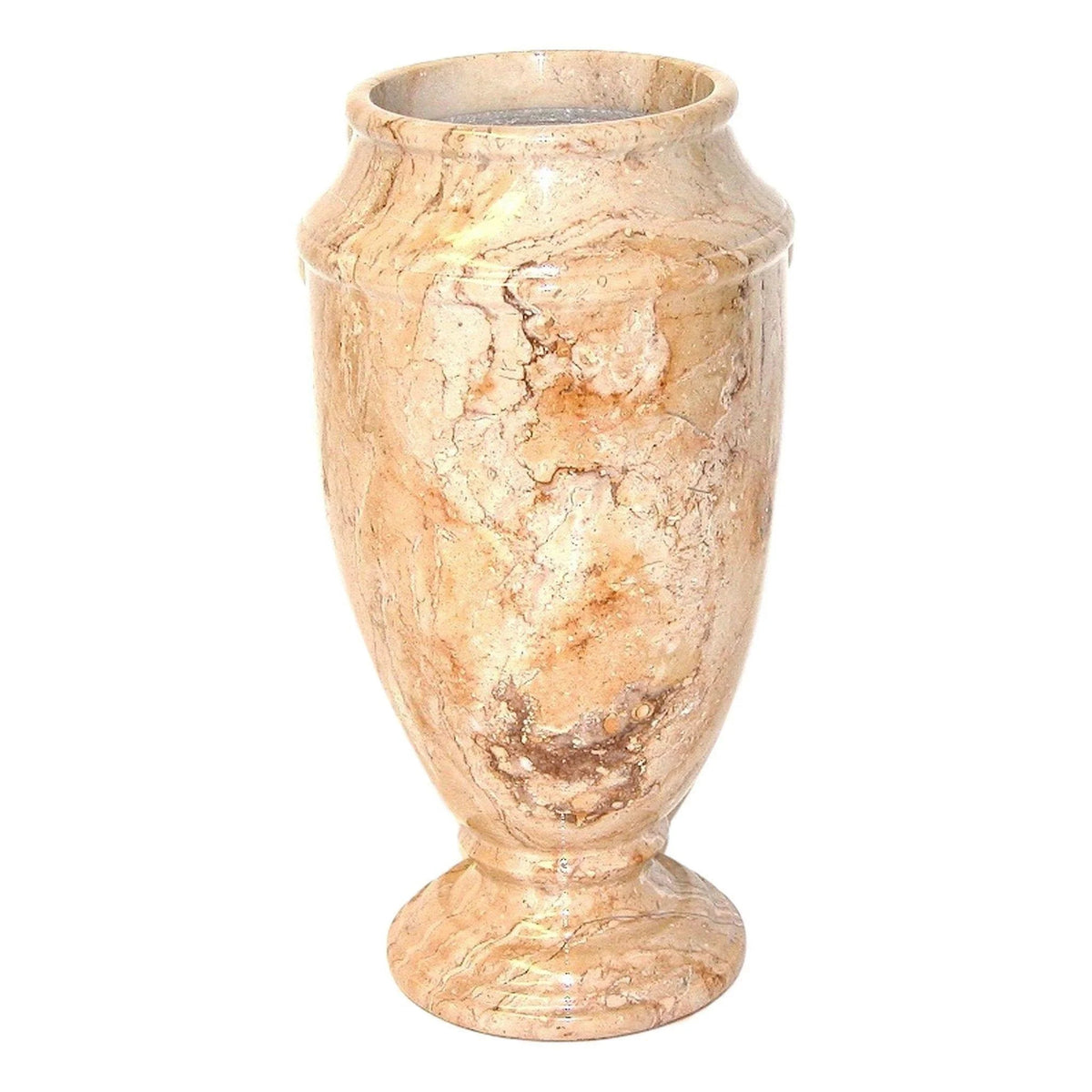 Vaso decorativo in marmo Sahara Beige, altezza 13 pollici