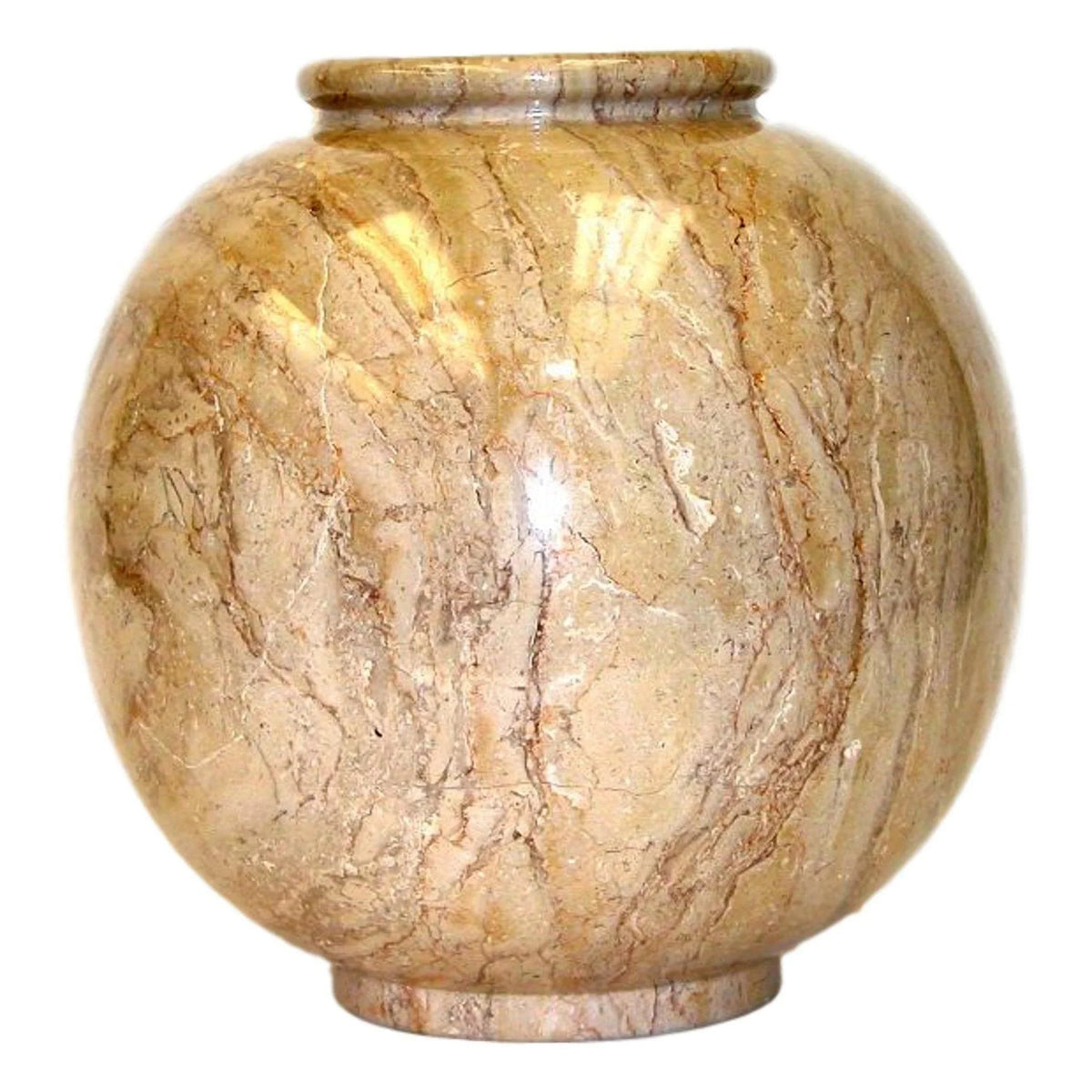 Grand vase en marbre beige Sahara