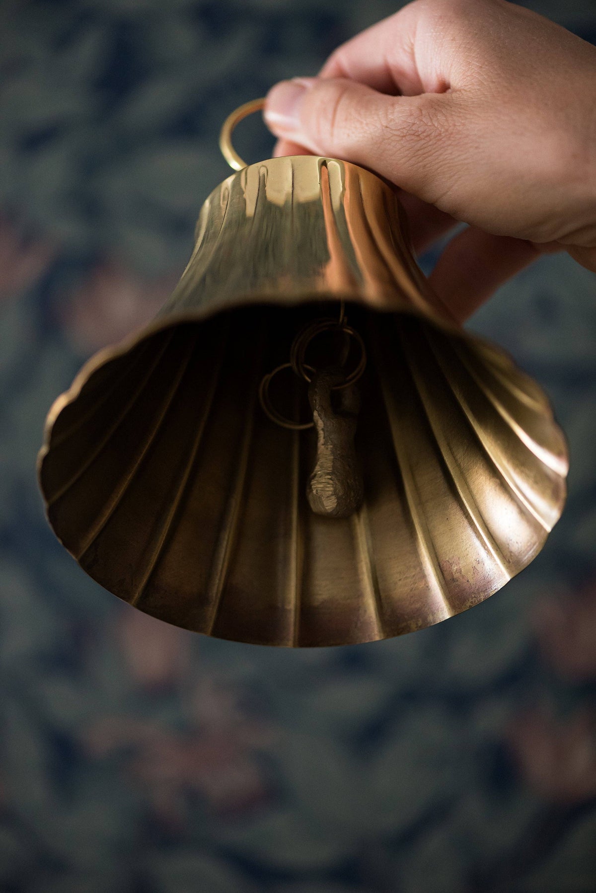 Scalloped Brass Bell – 5" Decorative Bell