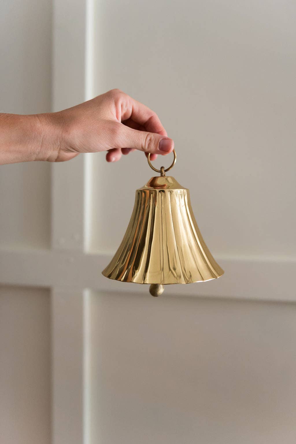 Scalloped Brass Bell – 5" Decorative Bell