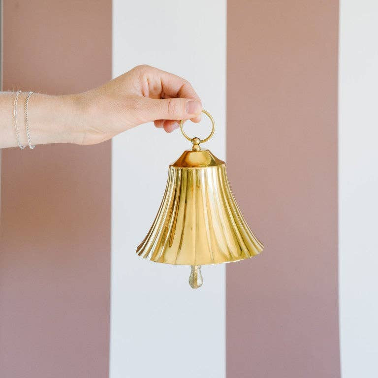 Scalloped Brass Bell – 5" Decorative Bell