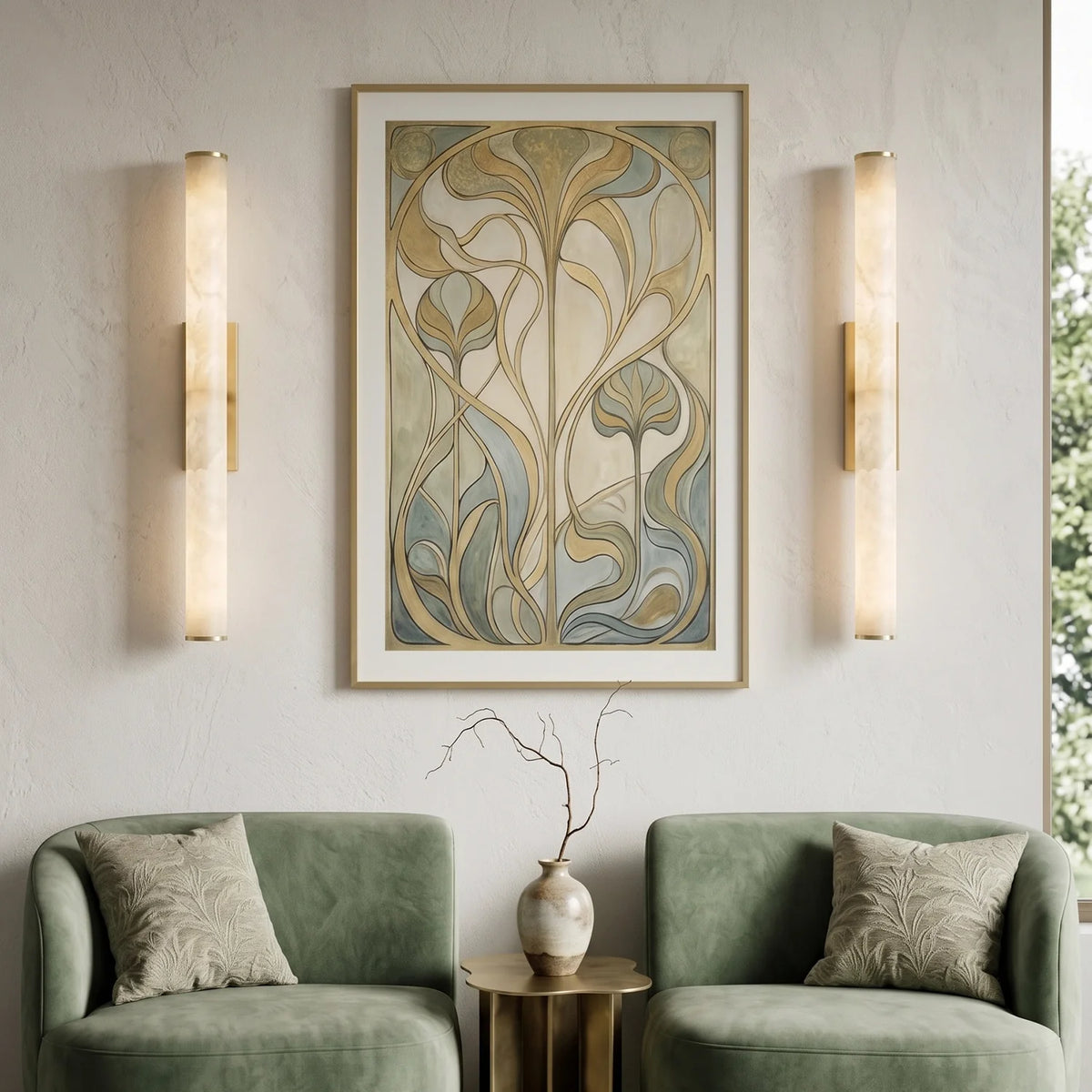 Selene Alabaster Column Sconce
