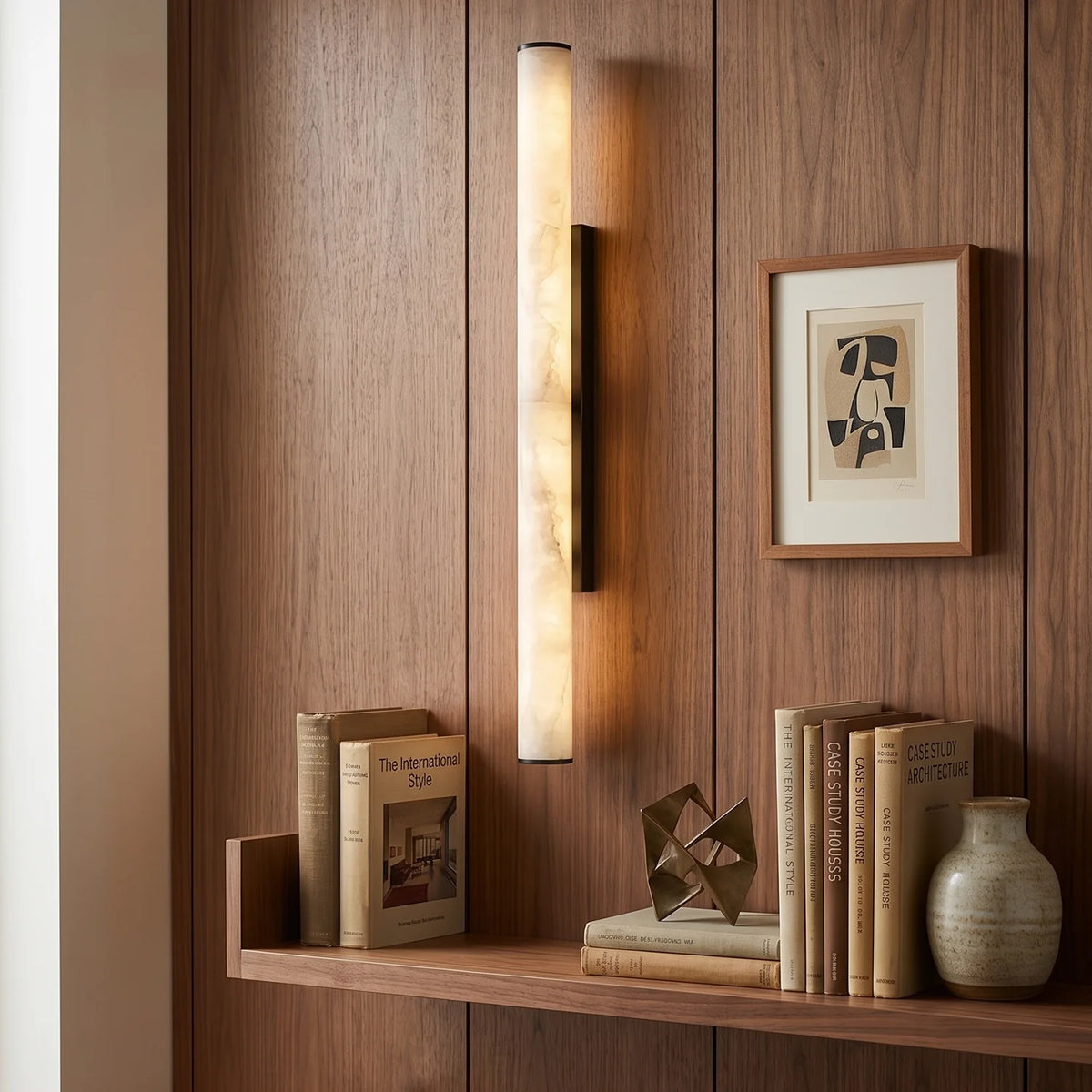 Selene Alabaster Column Sconce