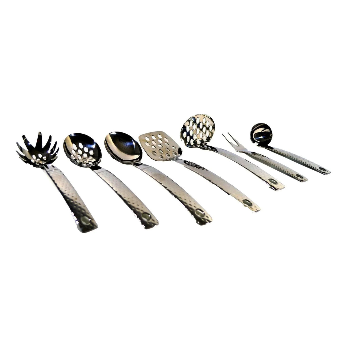 Set di posate da portata con manici dal design martellato