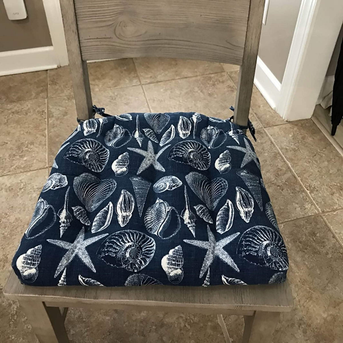 Shoreline Indoor / Outdoor Navy Blue Patio Cushions & Dining Chair Pads