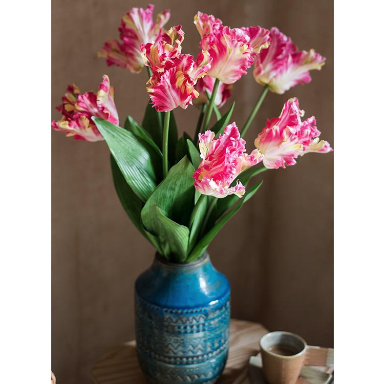 Stelo di tulipano fiamma in seta sintetica, altezza 61 cm