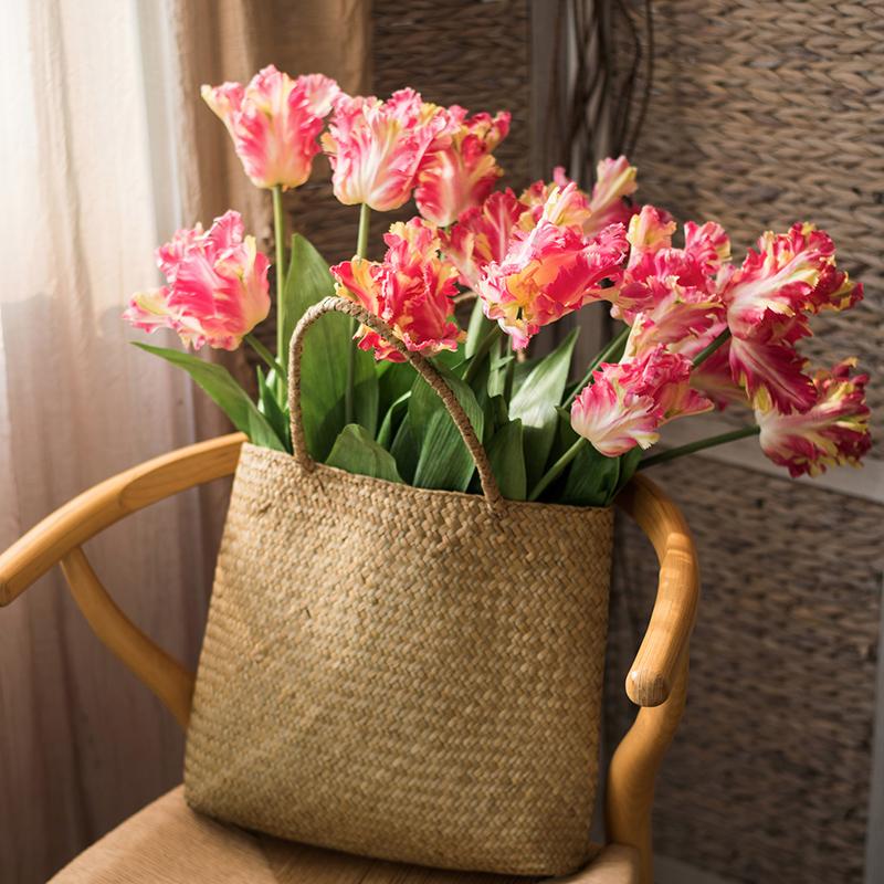 Stelo di tulipano fiamma in seta sintetica, altezza 61 cm