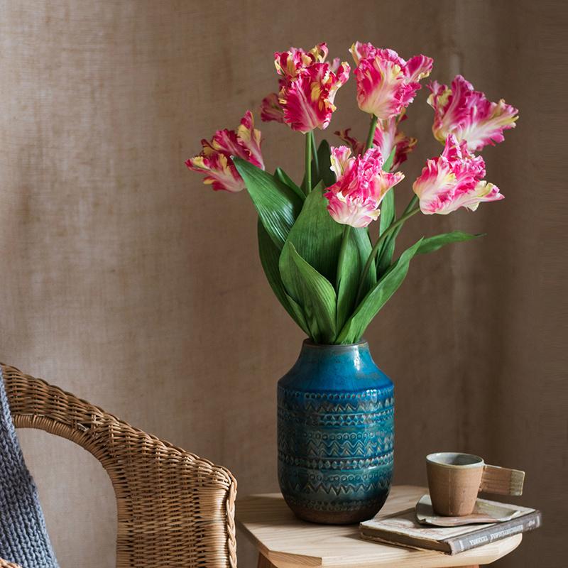 Stelo di tulipano fiamma in seta sintetica, altezza 61 cm