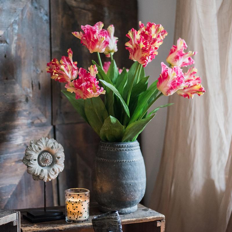 Stelo di tulipano fiamma in seta sintetica, altezza 61 cm