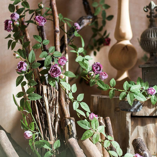 Artificial Silk Rose Vine 57" Long