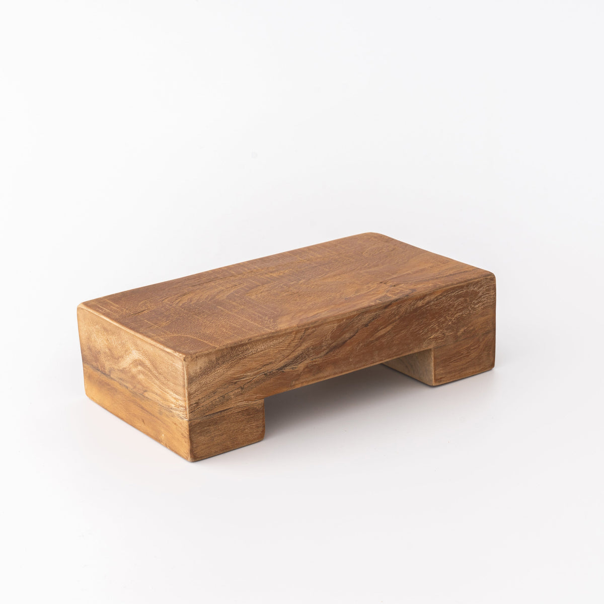 Support en teck fait main | Plateau de présentation rectangulaire pour décoration intérieure