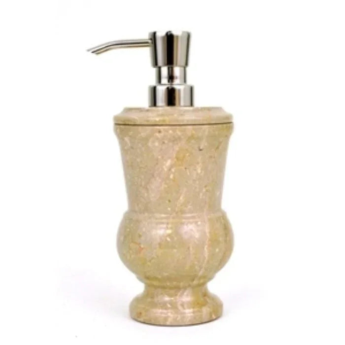Dispenser per sapone e lozione in marmo beige Sahara - Collezione Pacific