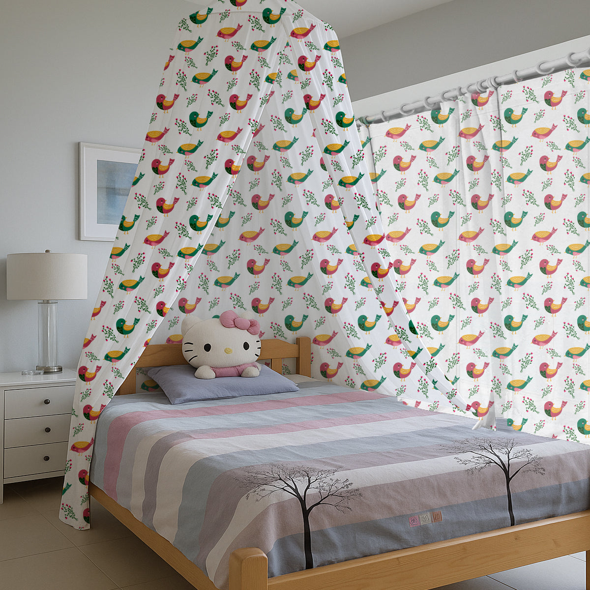 Auvent à motif moineau