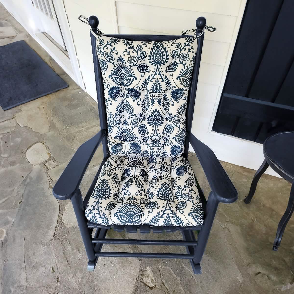 Sylvan Navy Blue Arts & Crafts Porch Rocker Cushions - Fade Resistant