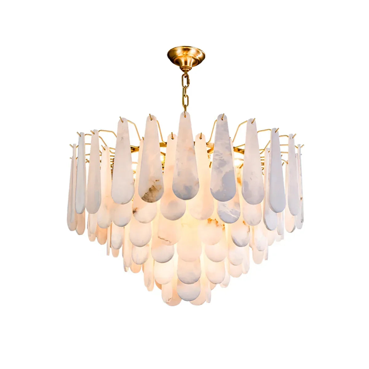 Teardrop Shaped Alabaster Chandelier