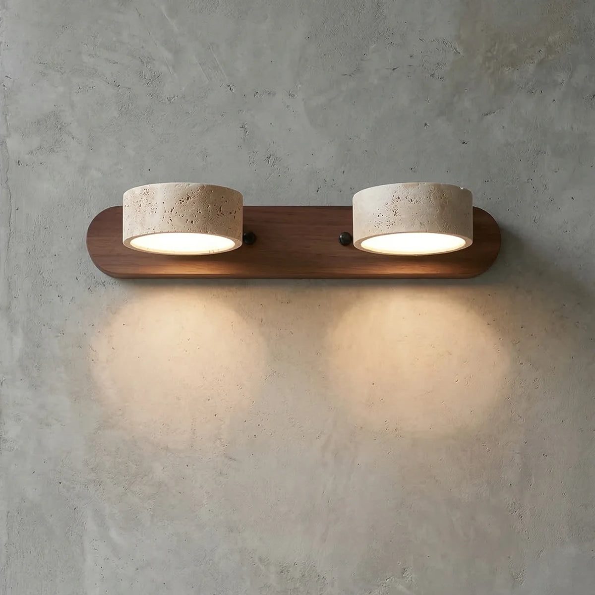 Travertine Duo Wood Wall Light