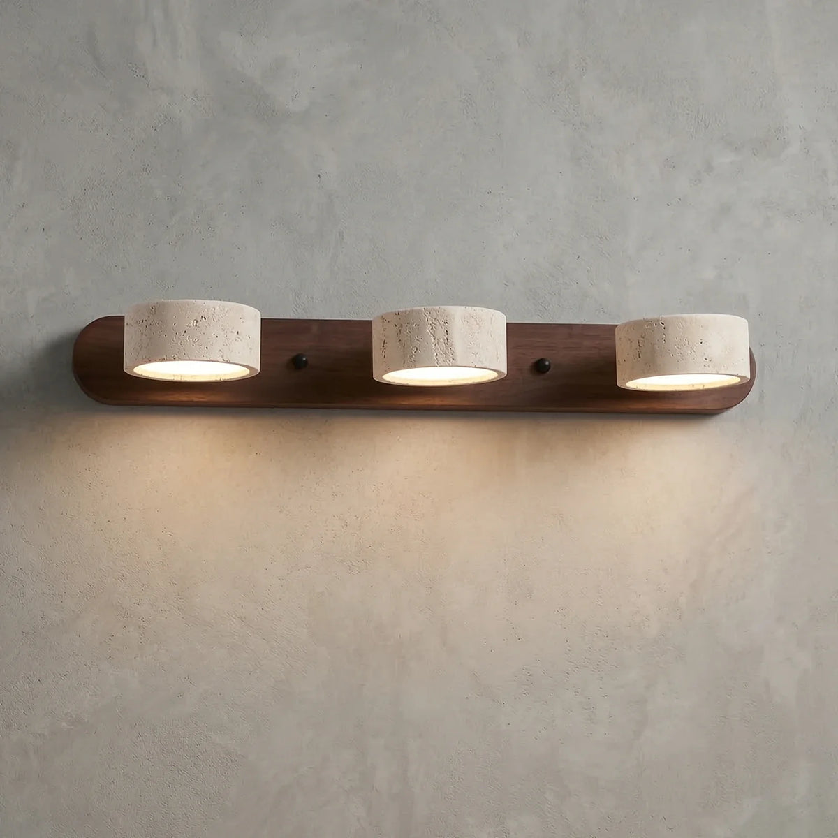 Travertine Duo Wood Wall Light