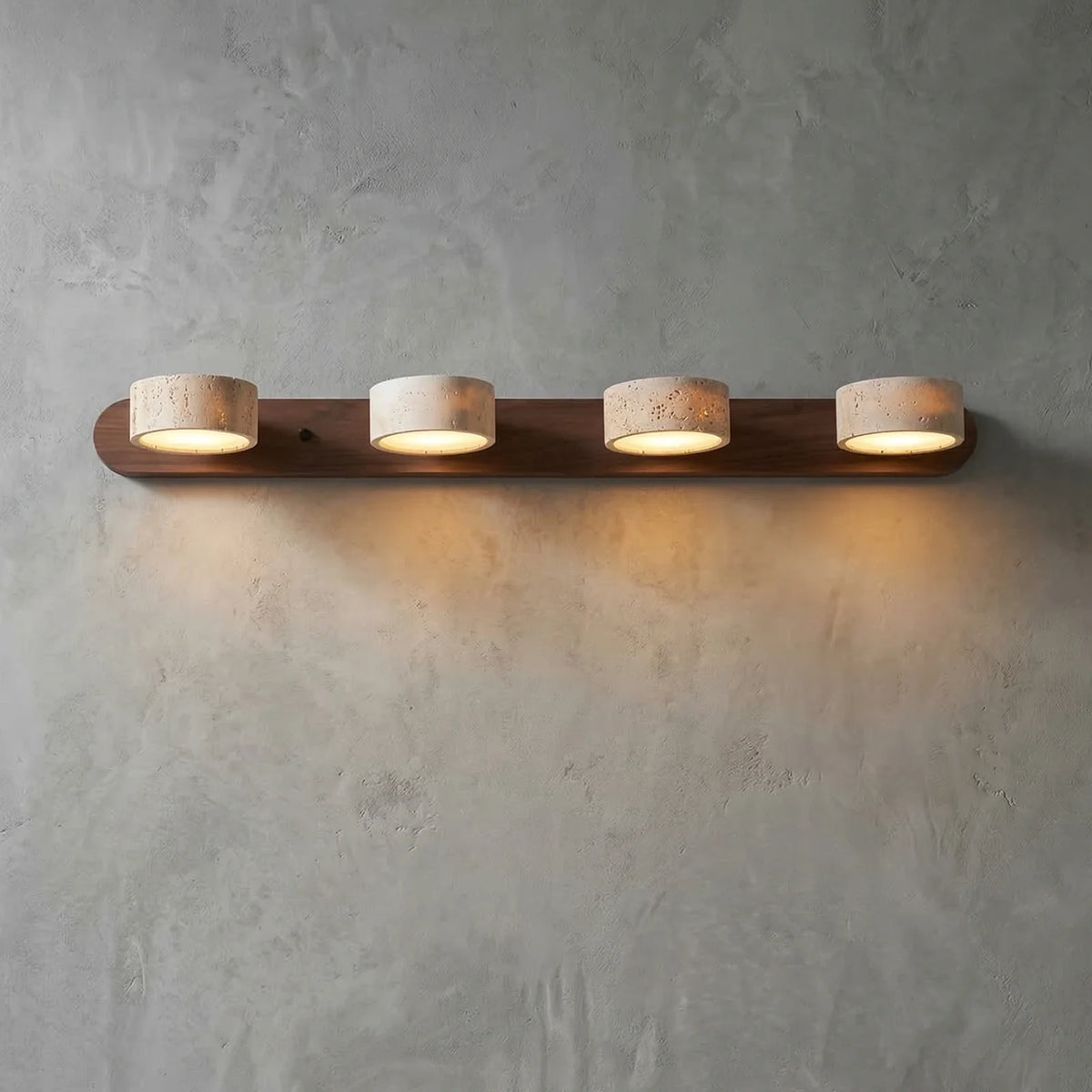 Travertine Duo Wood Wall Light