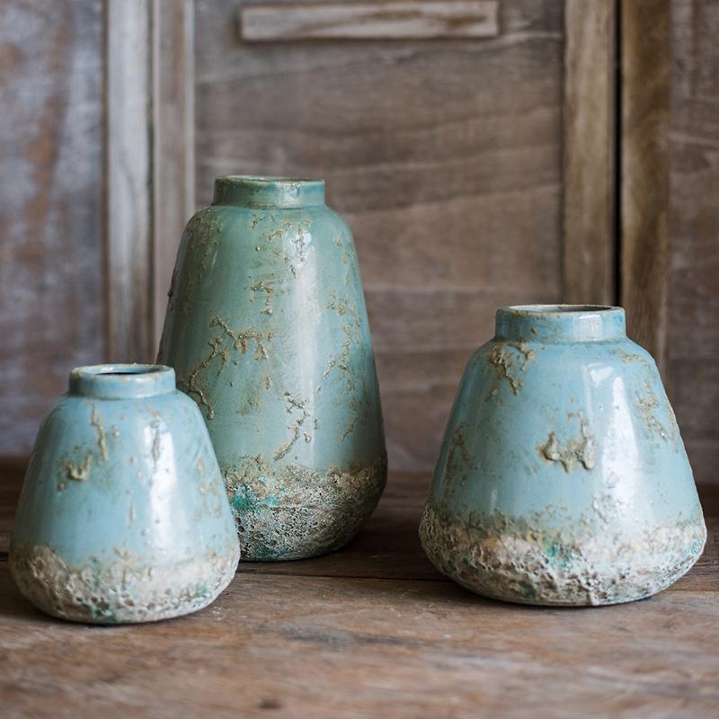 Vaso in ceramica turchese