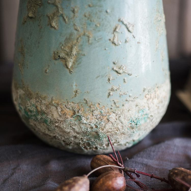 Vaso in ceramica turchese