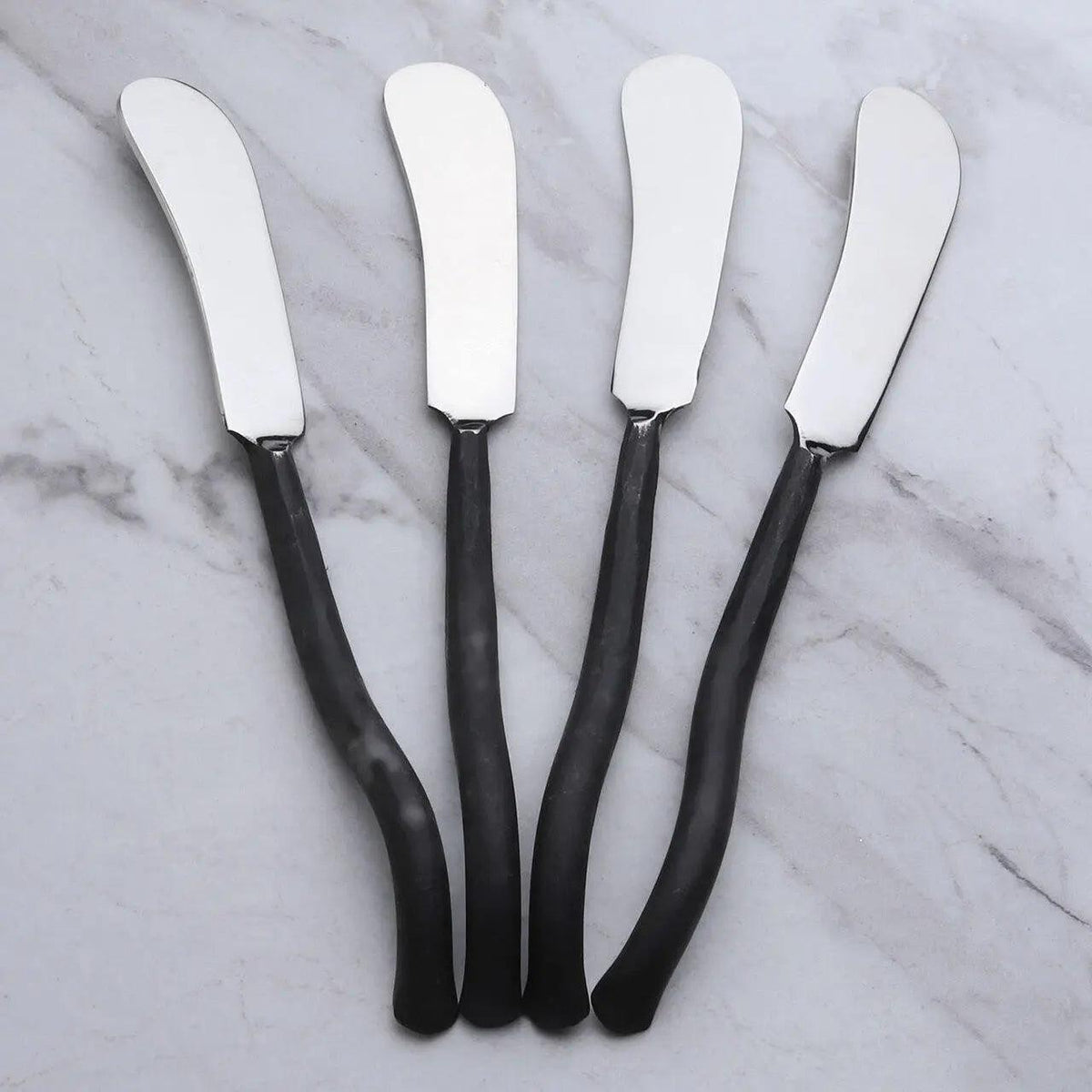 Set 4 coltelli da burro/spalmi formaggio a forma di rametto