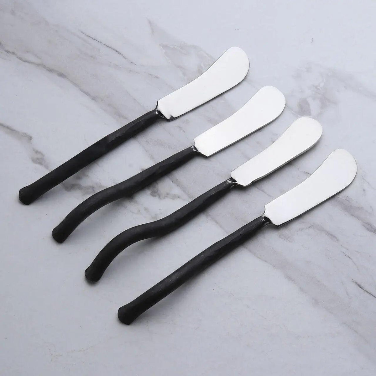 Set 4 coltelli da burro/spalmi formaggio a forma di rametto