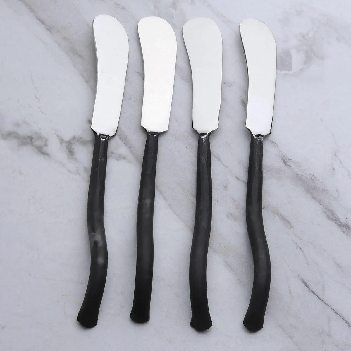 Set 4 coltelli da burro/spalmi formaggio a forma di rametto