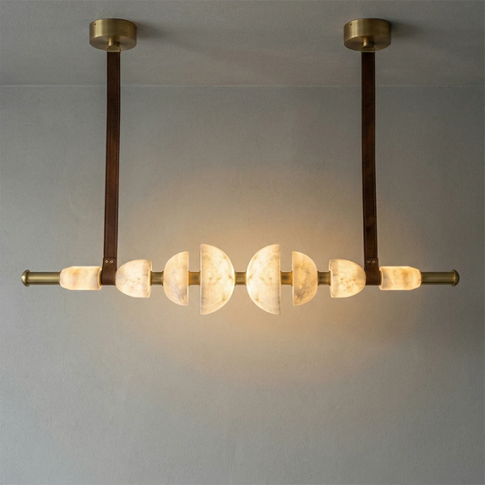 Lampadario lineare in alabastro Lumina