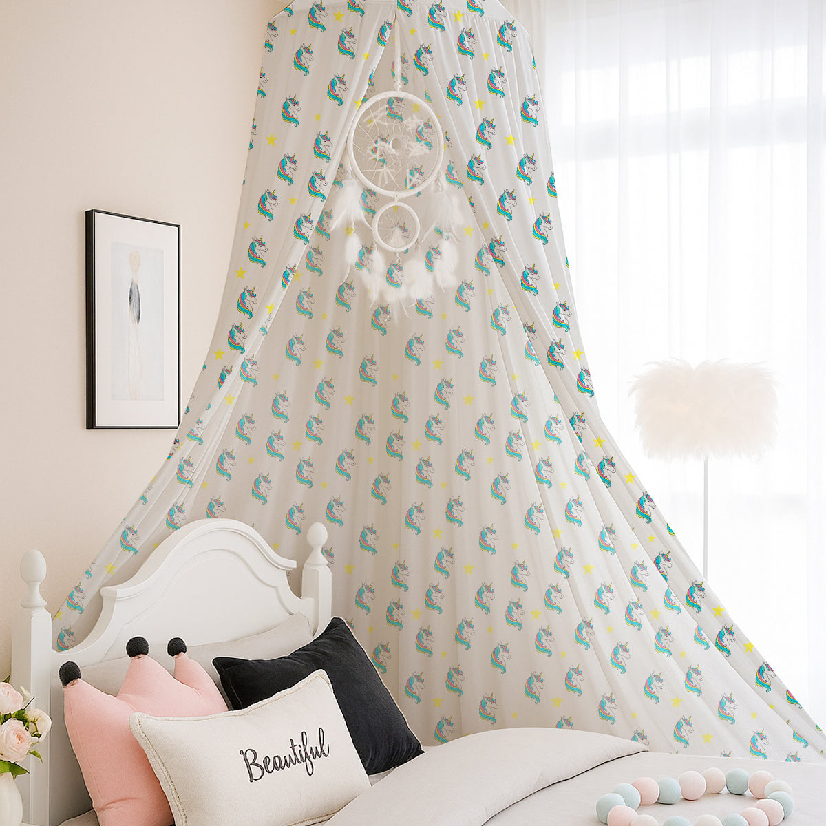 Voile imprimé licorne