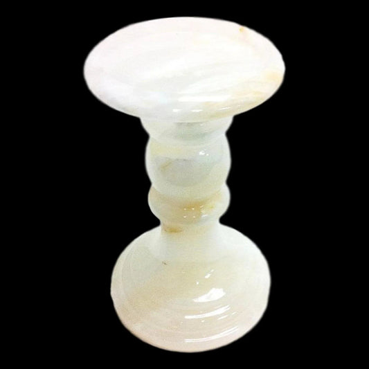 Unique Candle Holders | White Onyx 7-inch Candle Holder