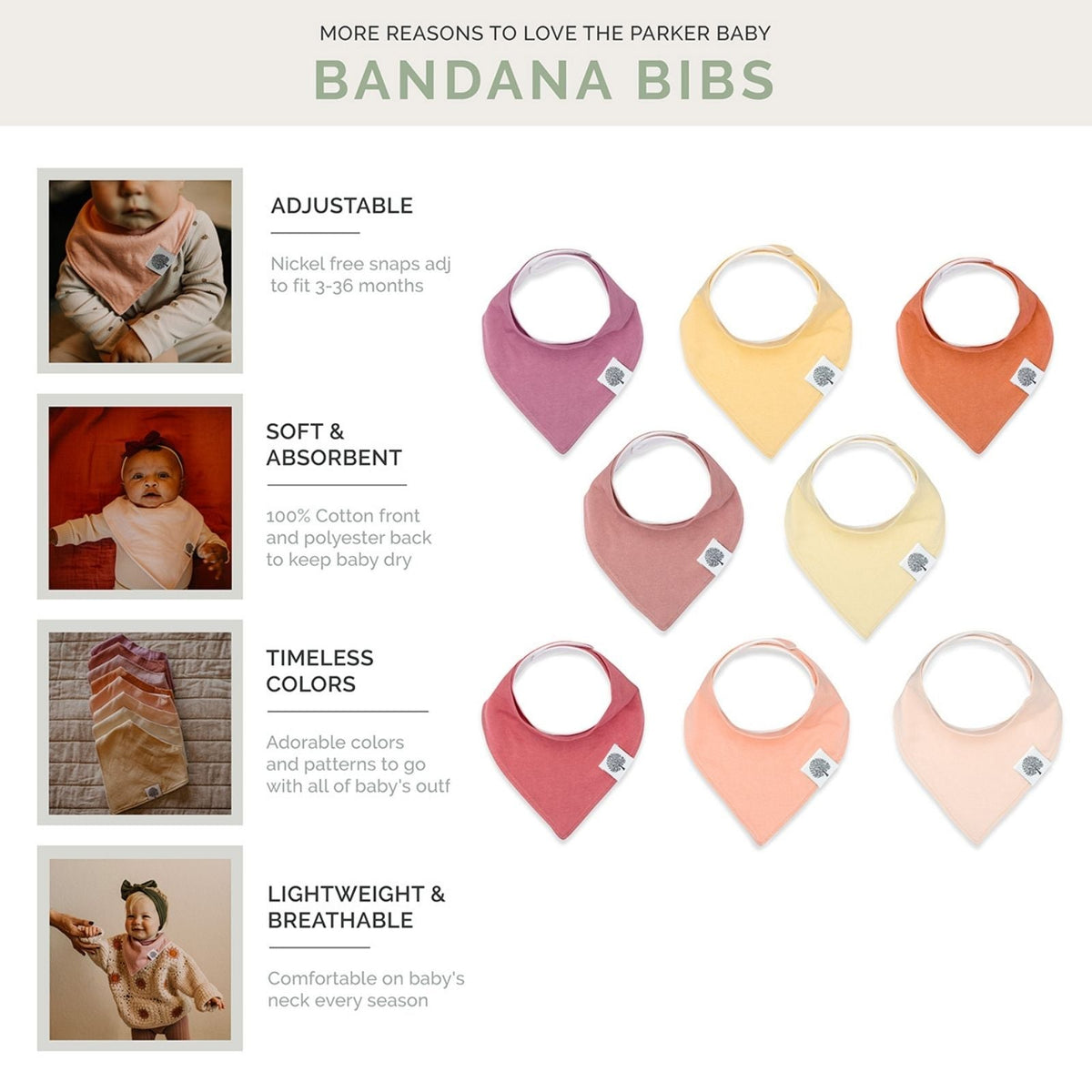 Ensemble de 8 bavoirs bandana Vail