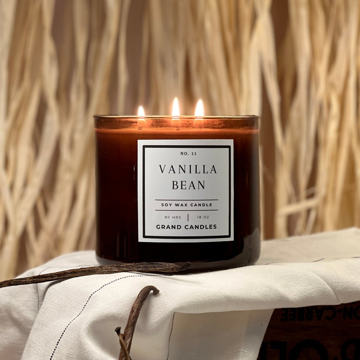 Bougie au soja à la gousse de vanille
