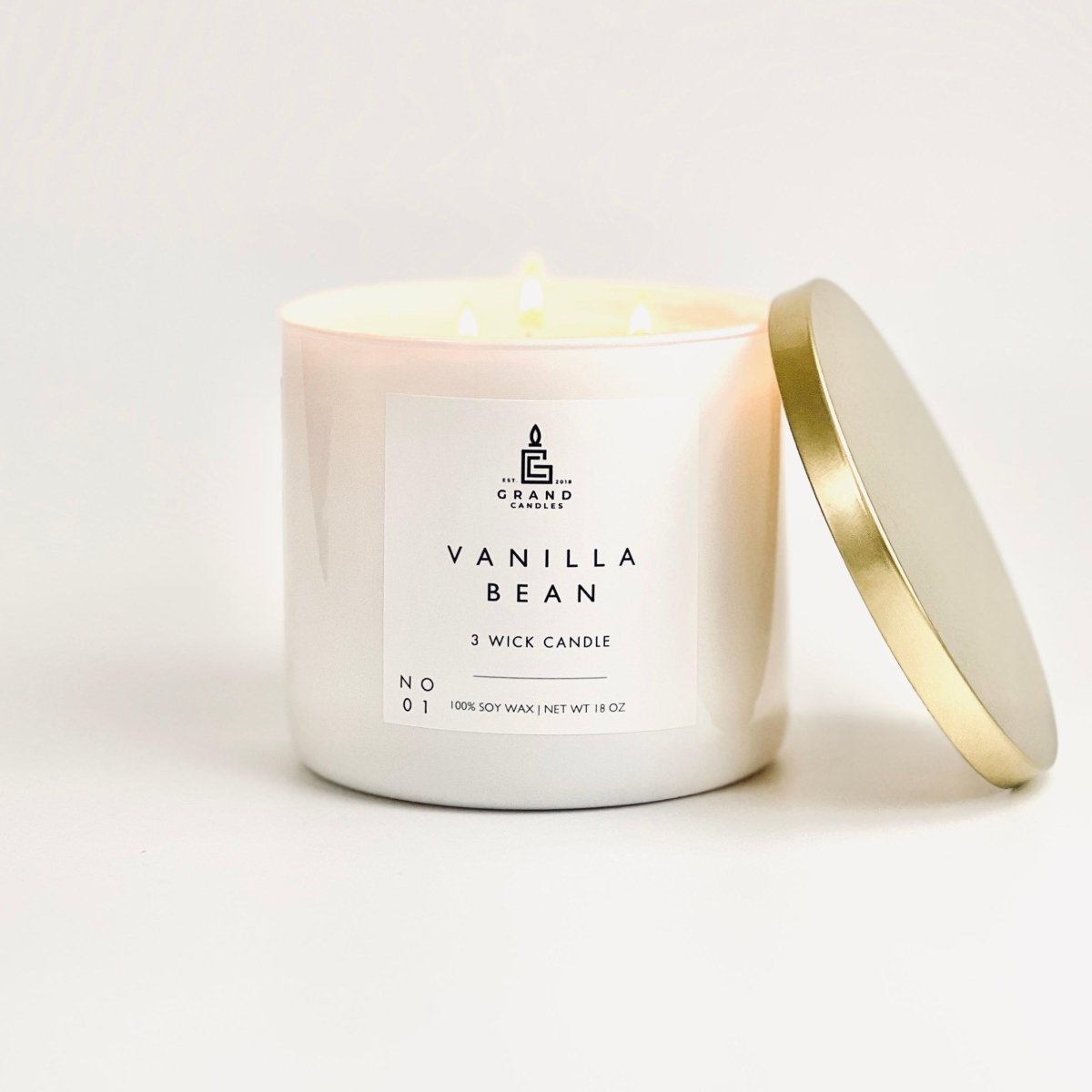 Bougie au soja à la gousse de vanille