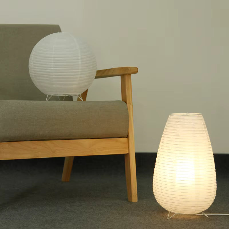 Teardrop Rice Paper Table Lamp | Minimalist Zen Desk Light