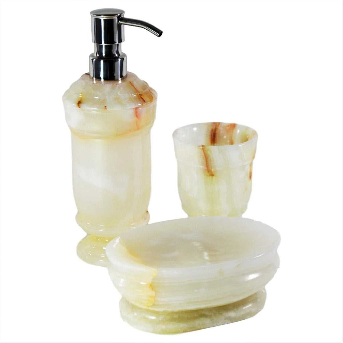 Ensemble d'accessoires de salle de bain 3 pièces en onyx blanc
