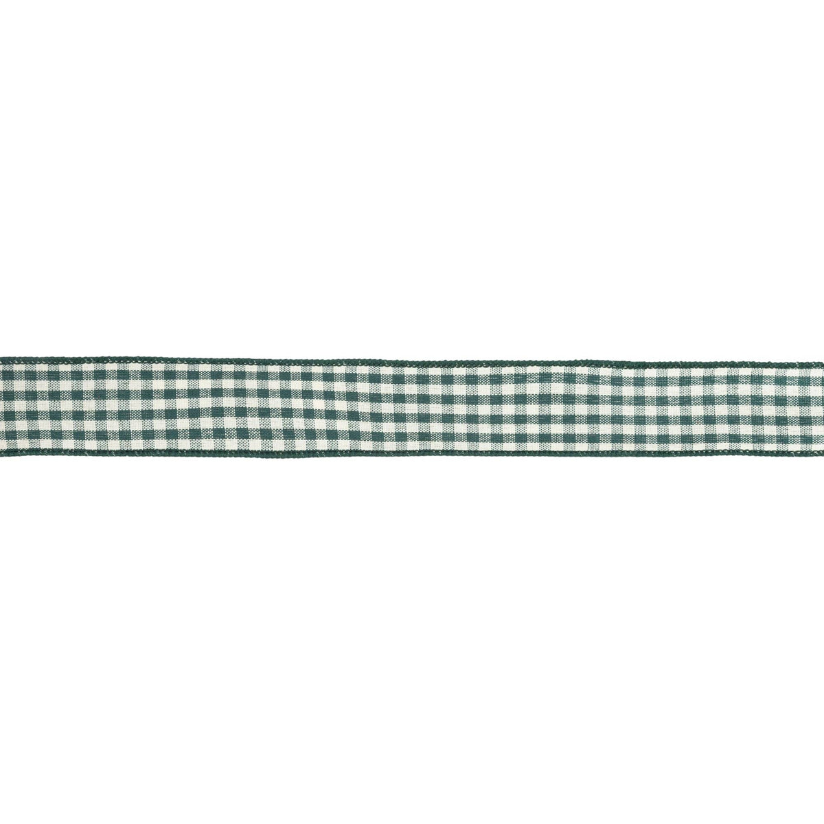 Wired Ribbon - Green & White Gingham | 1.5" Width | 10 Yard Roll