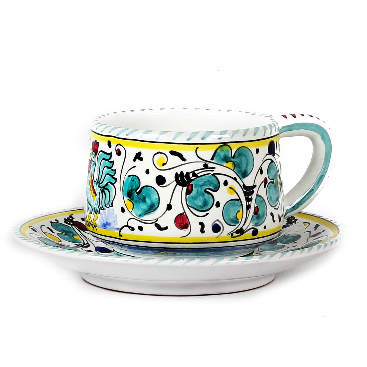 COQ VERT D'ORVIETO : Tasse à thé/café et sous-tasse