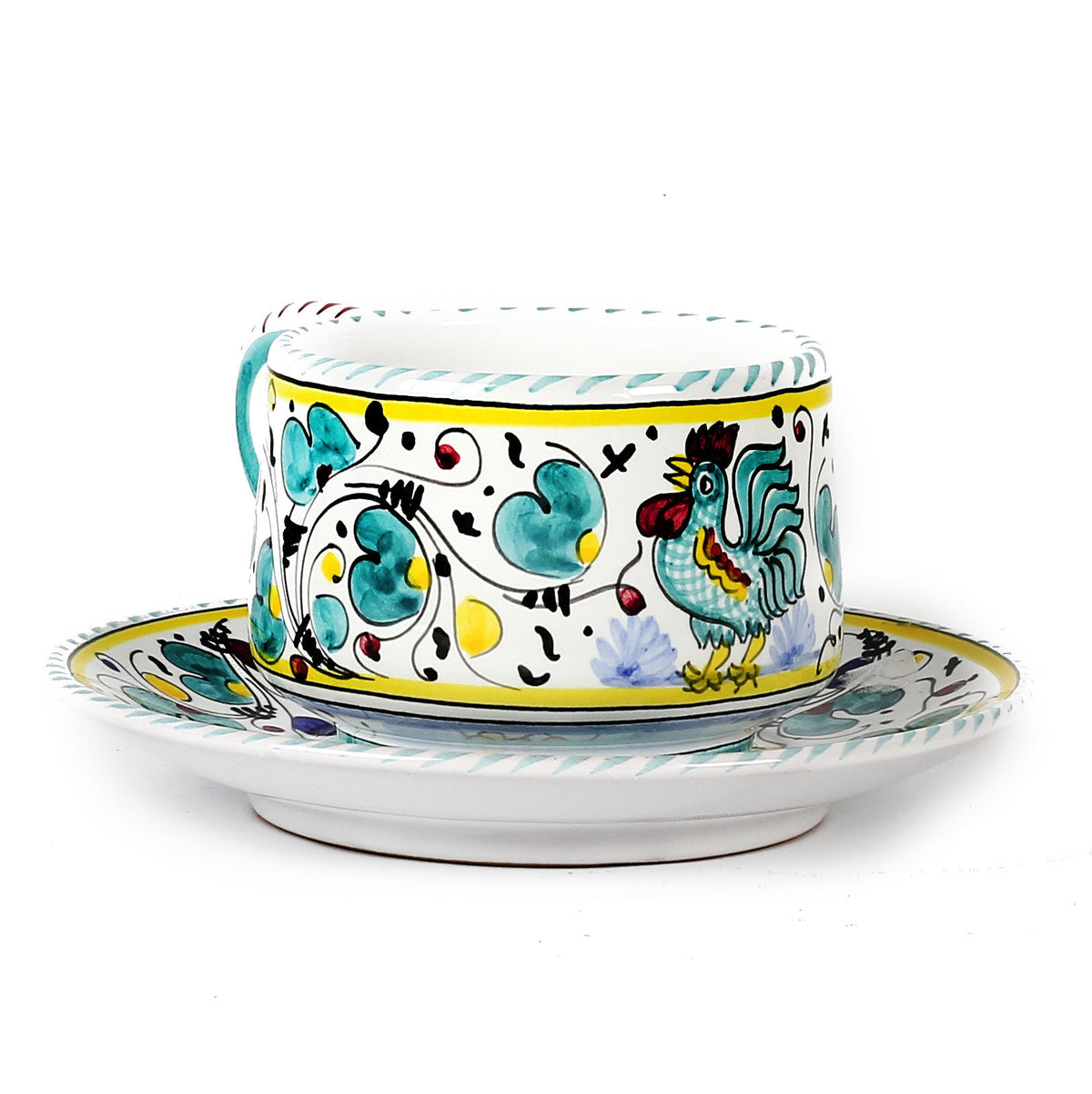 COQ VERT D'ORVIETO : Tasse à thé/café et sous-tasse