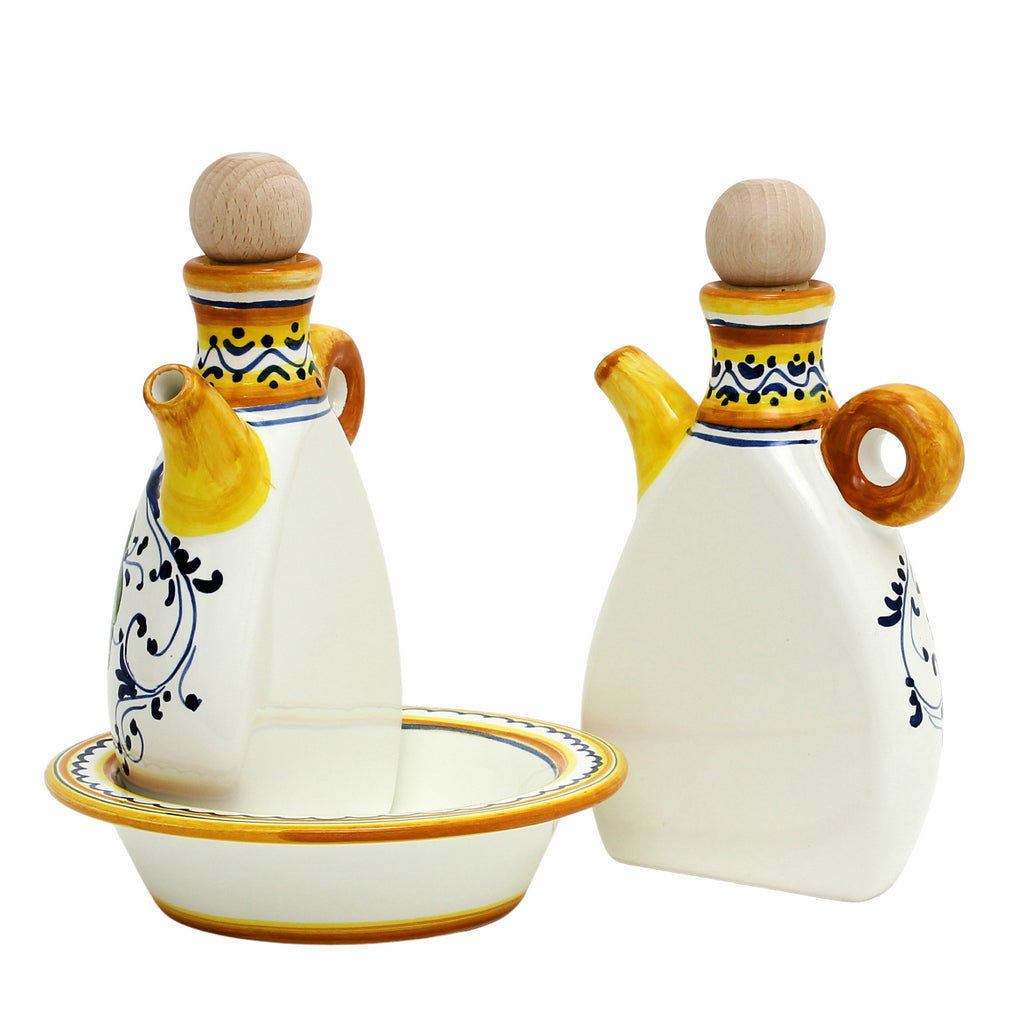 LIMONCINI : Ensemble huile et vinaigre « The Better Half » avec plateau/soucoupe