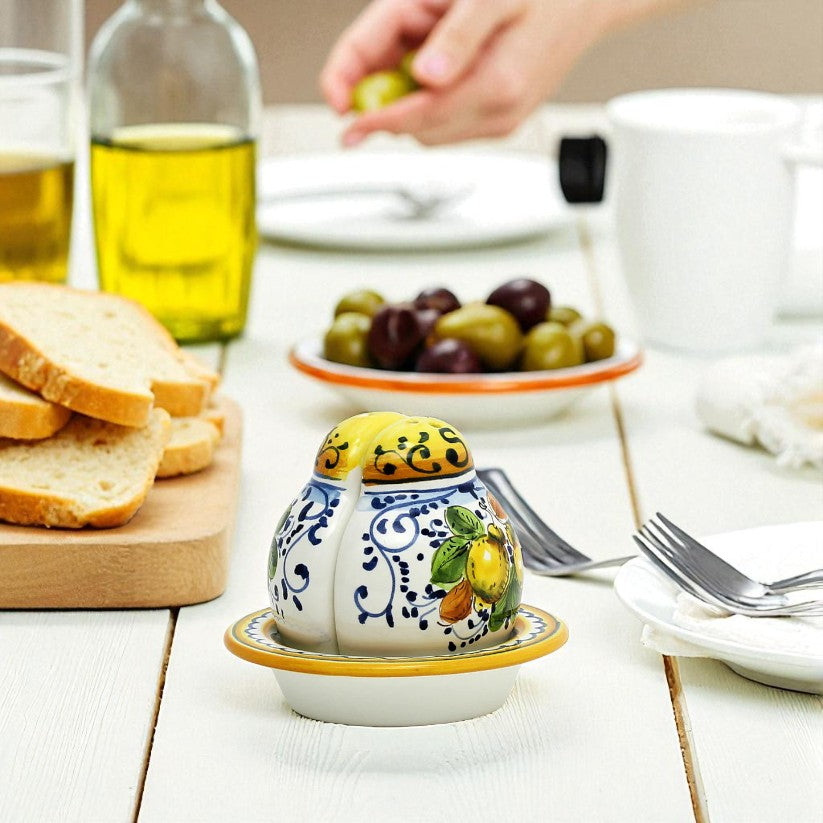 LIMONCINI : Ménagère sel et poivre « The Better Half » avec plateau/soucoupe
