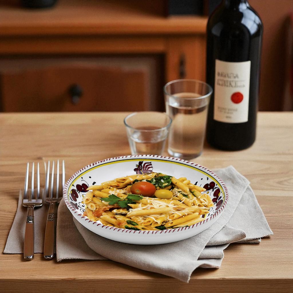 BOL CREUX ROND ORVIETO RED ROOSTER : Risotto/Pâtes/Cioppino