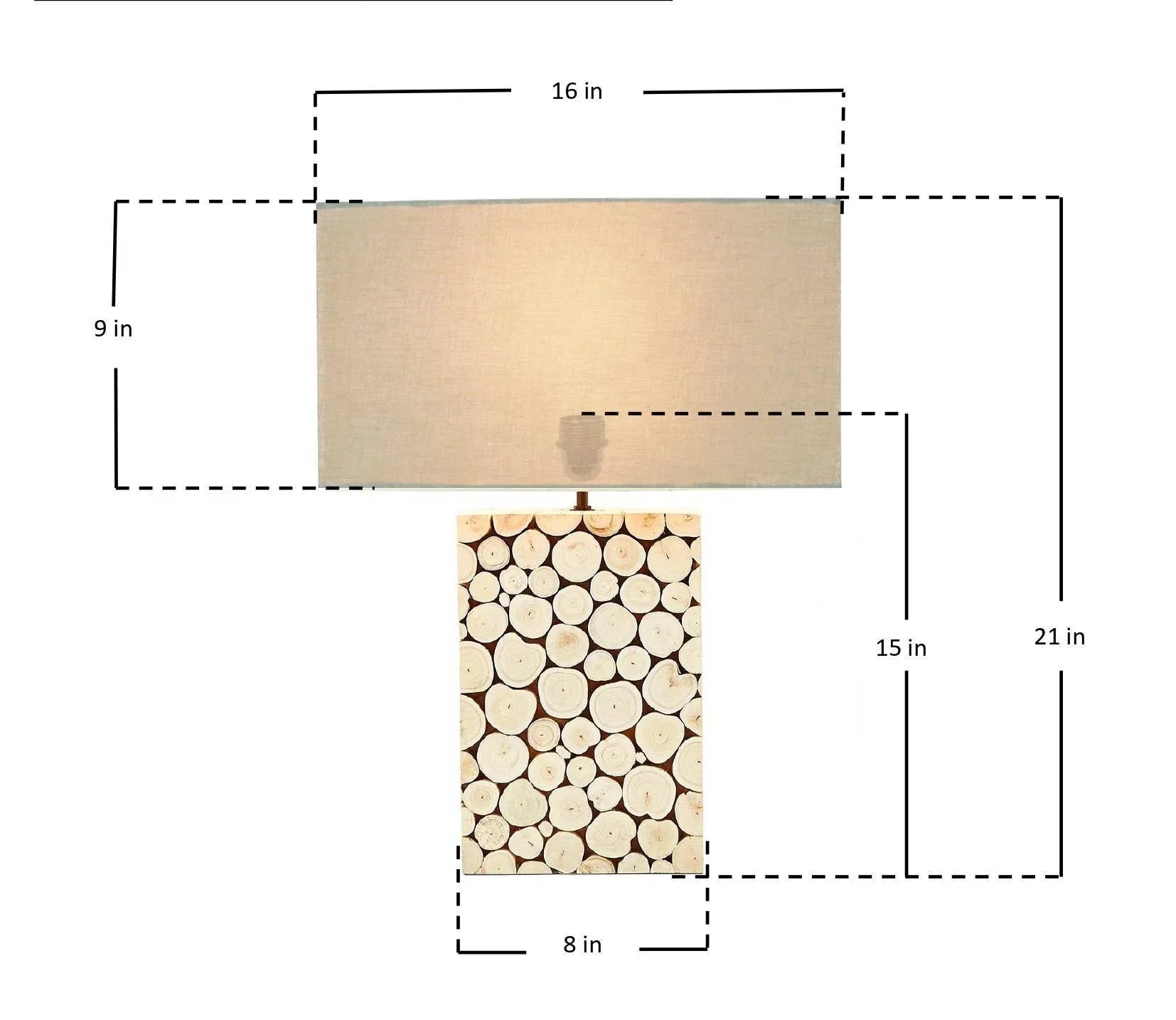 Handmade Sustainable Large Mosaic Eucalyptus Wood Accent Desk Lamp