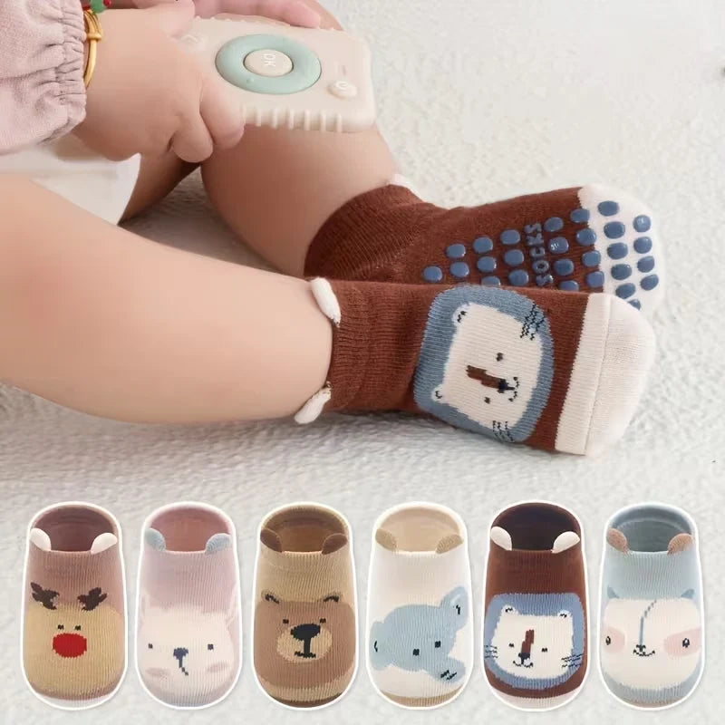 Tiny Treads Non-Slip Animal Socks (0–1 Year)