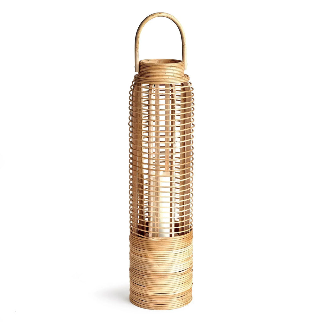 Coastal Haven Extra-Tall Rattan Lantern — Natural Finish