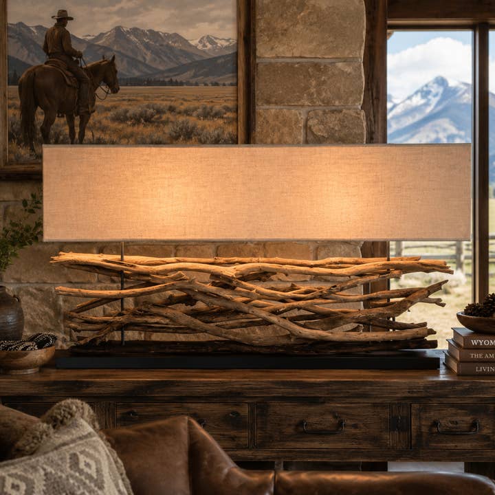 Extra Large Teak Sticks Lamp